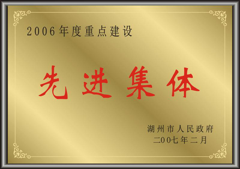 2006年度湖州市重點建設先進集體