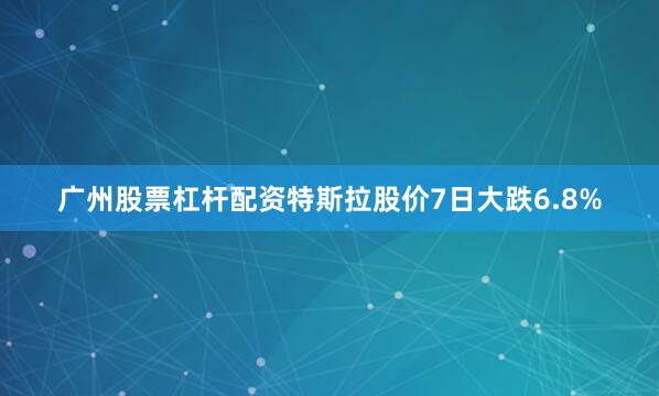 广州股票杠杆配资特斯拉股价7日大跌6.8%