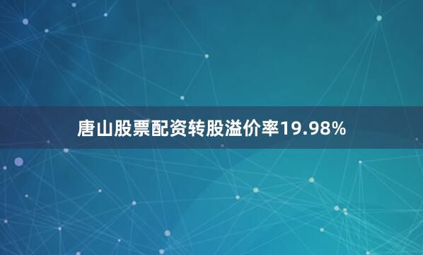 唐山股票配资转股溢价率19.98%